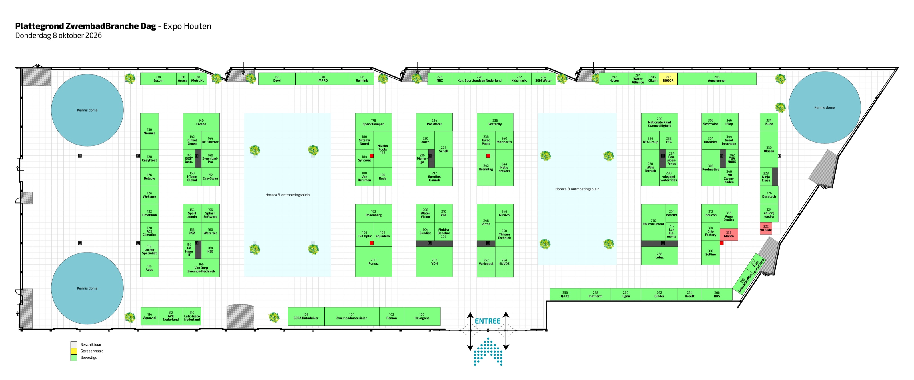 Plattegrond van de ZwembadBranche Dag 2026 in EXPO Houten