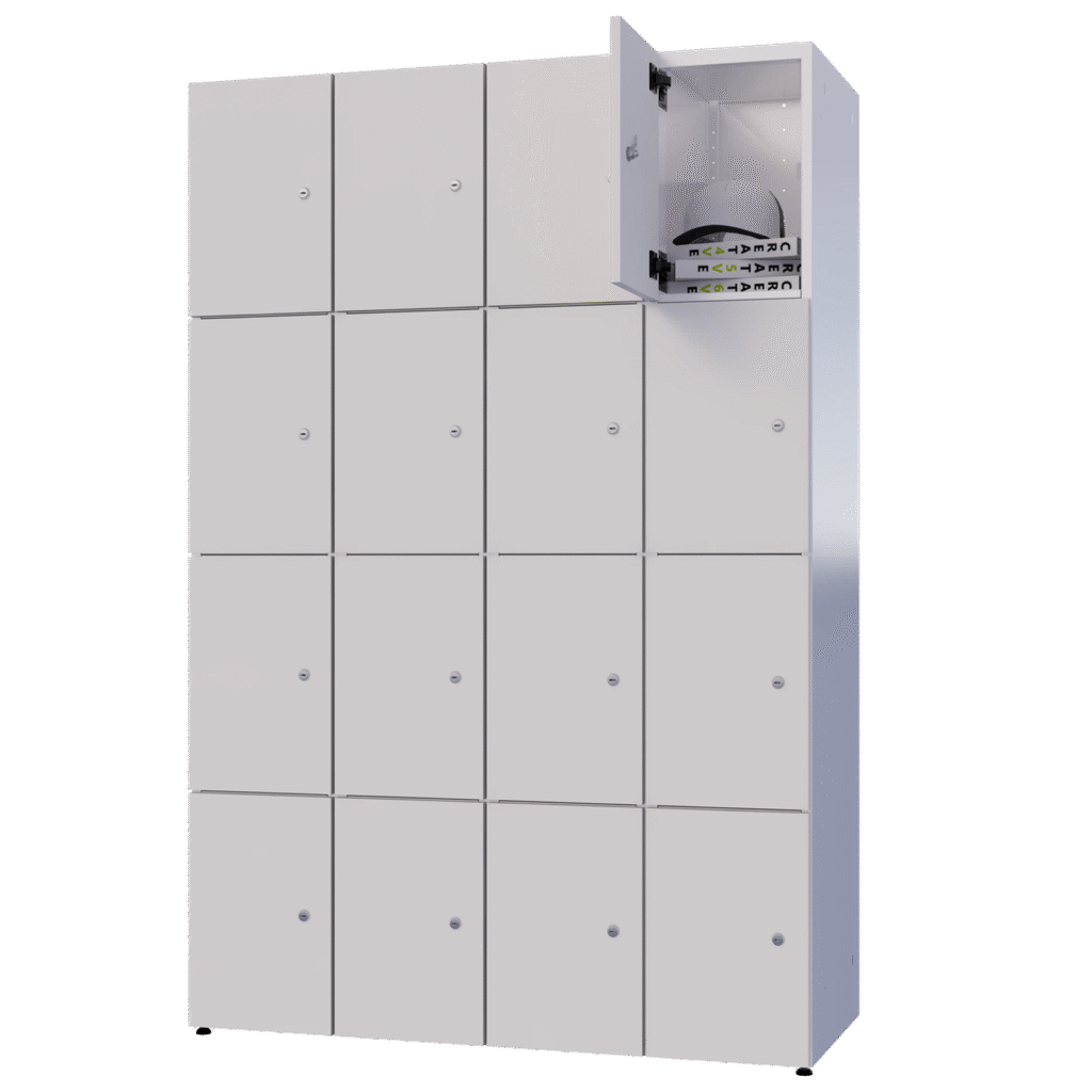 Locker garderobe kleding 16 deuren mfc houten lockers