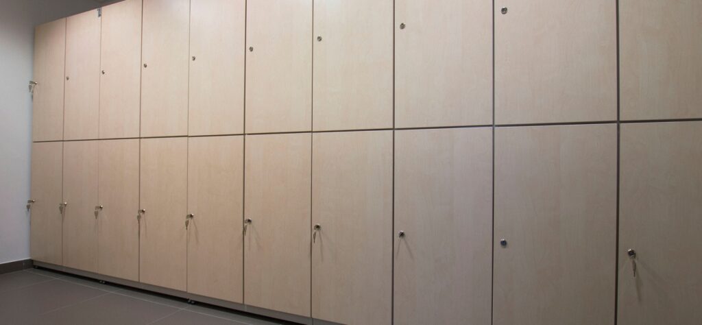 MFC houten sportlockers uit een designproject.