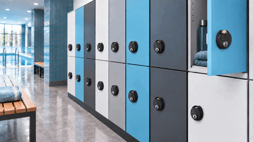 Zwembadlockers met W&F pandmuntsloten
