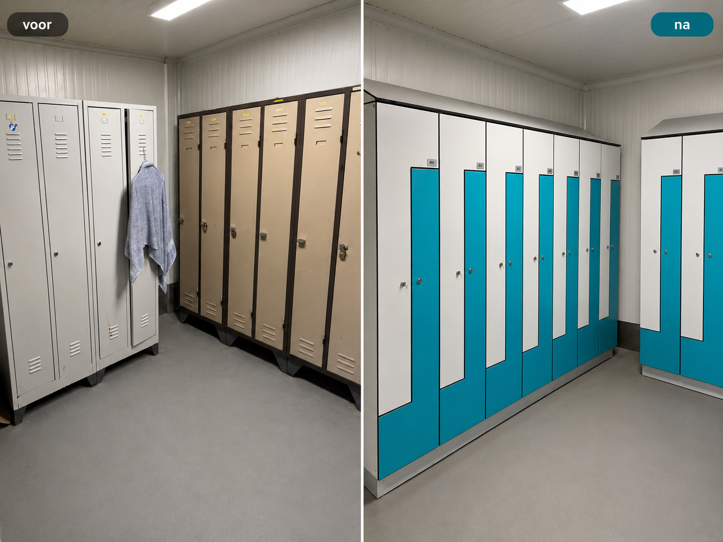 HPL lockers voor Fleggs by Hulstaert & Cie NV