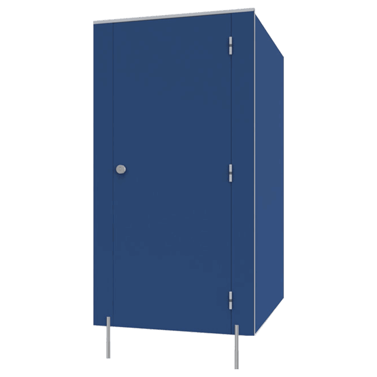 Blauwe HPL kleedcabine op maat
